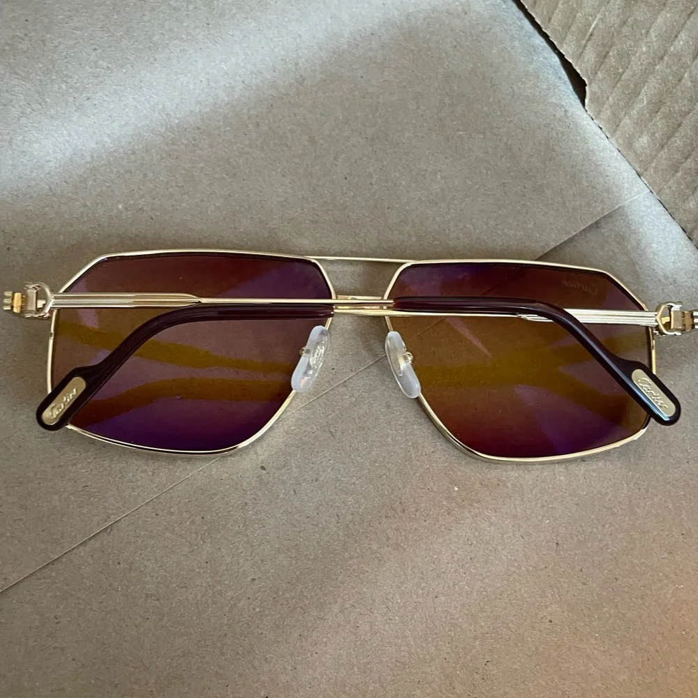 Cartier Men's Metal Aviator Sunglasses - Picture 6 of 9